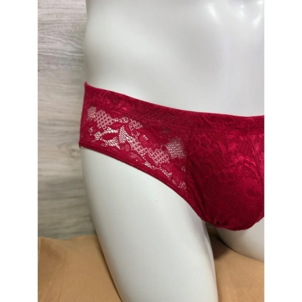 Cosabella Never Say Never Men's Lace Micro Brief Red Sexy Luxury Comfort M NWT
